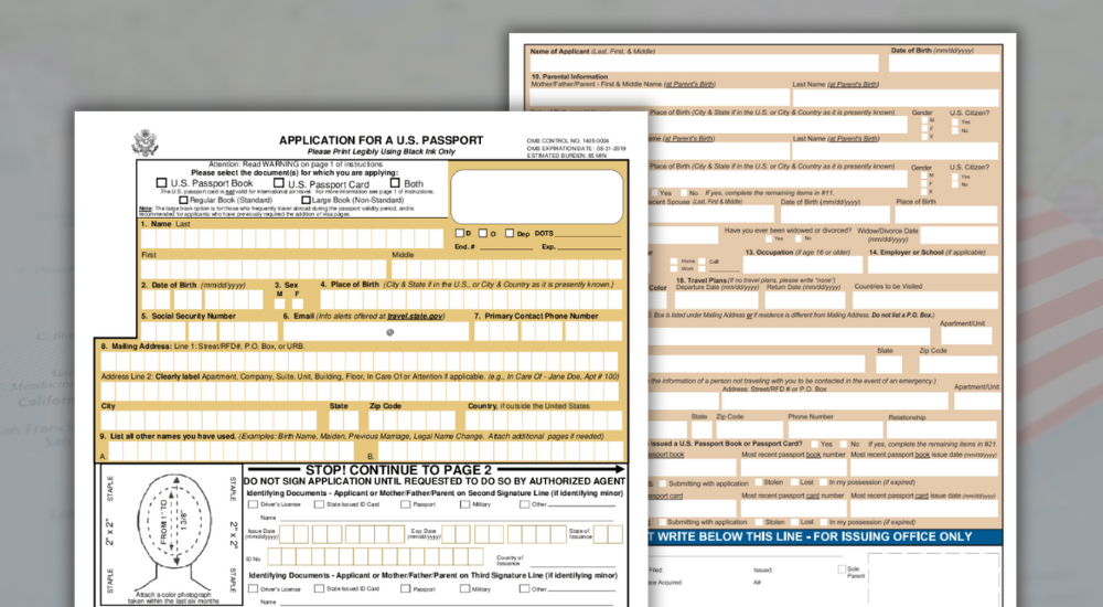 Blank DS-11 Passport Application Form in PDF